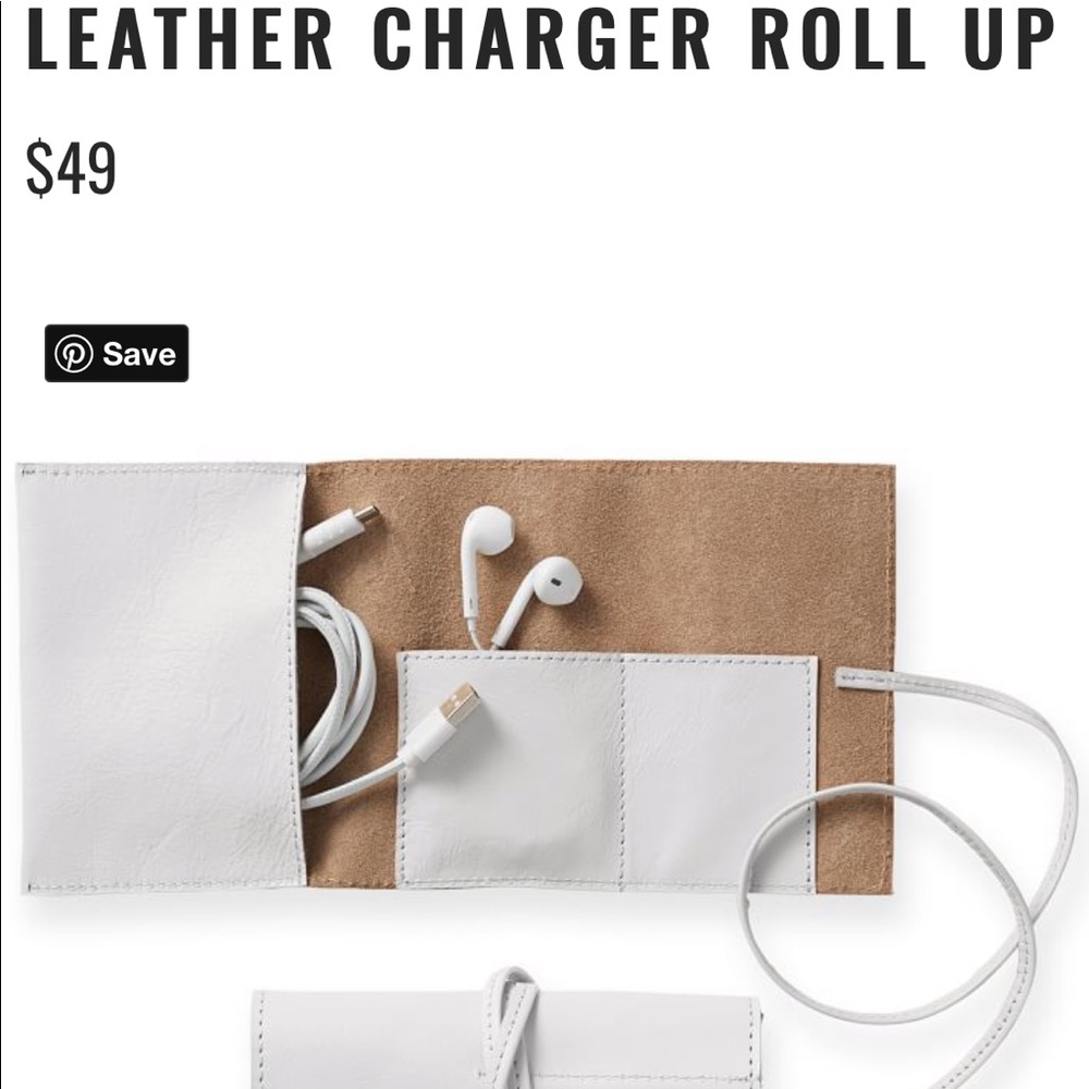 NWT Mark and Graham Leather Charger Roll-Up
